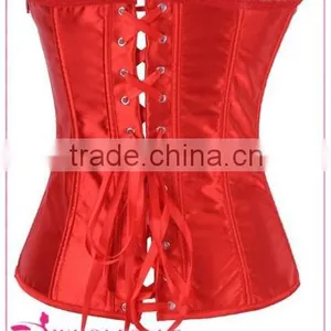 Pretty Women Cheap Red Waist Training Sexy Corsets With Lace Front thumbnail-2