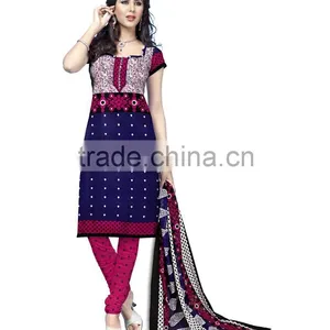 Neck Printed Indian Printed Dress thumbnail-1