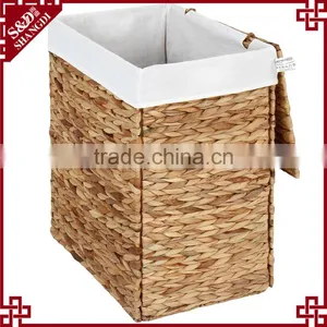 Removable Liner Water Hyacinth Woven Laundry Hamper / Laundry Basket thumbnail-2