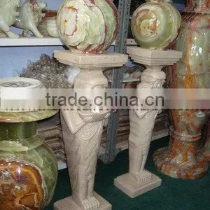 CUSTOM DESIGN VERONA BEIGE MARBLE PEDESTALS thumbnail-1