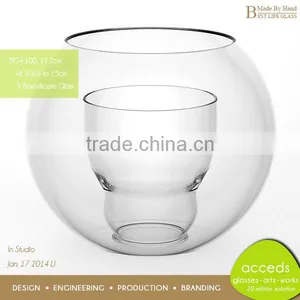 Small House Decorative Fancy Glass Round Candle Holder thumbnail-1