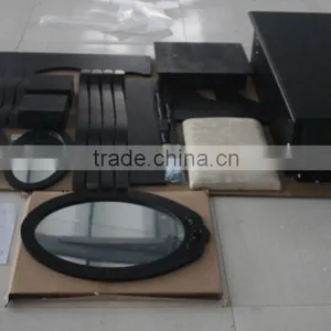 Elegant Black Dressing Table With Stool, 7 Drawers and 1 Oval Mirror thumbnail-5