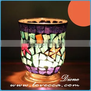 Guangzhou Factory Wholesale Mosaic Tall Glass Candle Holders for Weddings thumbnail-5
