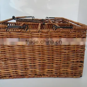 High Quality 3-tier Outdoor Caddy Organizer Plate Condiment Holder Portable Picnic Basket thumbnail-4