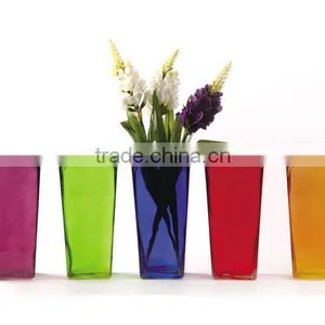 Colored Glass Vase,square Glass Vase thumbnail-1
