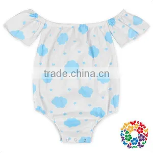 Baby Girls 4Th If July New Style Off Shoulder Flag Romper Fashion Design Flutter Sleeve Romper Baby thumbnail-2