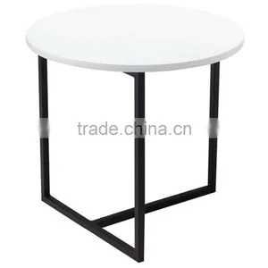 Euro Style Black Powder Coated Metal Base Side Table, Coffee Table thumbnail-1