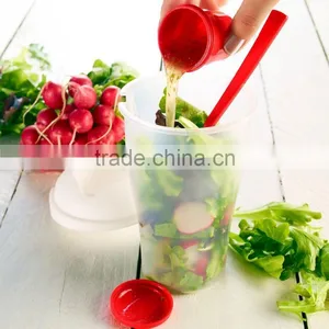 Salad Bottle Wholesale,salad Cup With Fork, Plastic Transparent Salad Shaker thumbnail-1