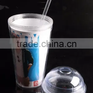 BPA Free Good Grade Acrylic Tumbler With Dome Lid and Straw With Design thumbnail-6