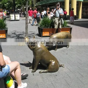 2015 New Design Garden Decoration Bronze Golden Pig Statue thumbnail-2