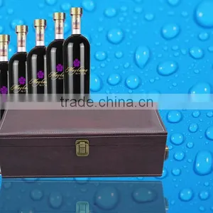 Hot Sale Bottle Shape Leather Wholesale Wine Gift Box thumbnail-2