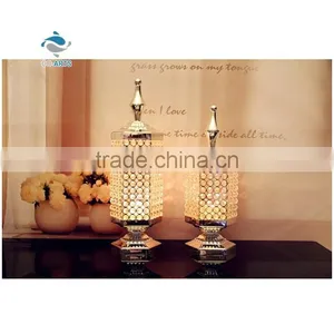Wholesale Clear Table Decoration Home Goods Crystal Candle Holder thumbnail-1
