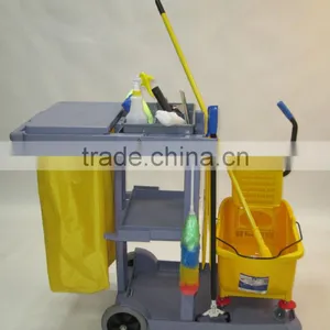 Multifunction Cleaning Trolley Hotel Housekeeping Equipment Janitor Cart 05104 (T607) thumbnail-2