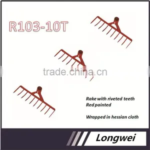 R103 Steel Material Red Paint Sprayed Farming Tools&Garden Tools Rake thumbnail-2