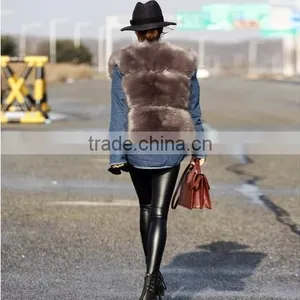 Winter Warm New Design Faux Fox Fur Waist Coat thumbnail-5
