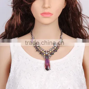 New Fashion Big Teardrop Pendant Choker Necklace for Women Accessories thumbnail-1