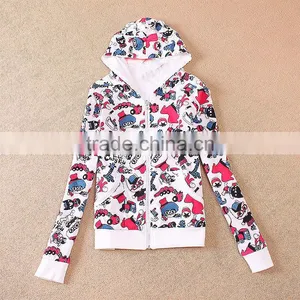 French Terry Autumn Women Girl Hoody Coat Cute Colorful Jacket Bright 2style to Choose OEM Wholesale thumbnail-3