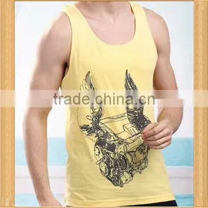 Good Quality Cotton Printed Men's Vest Tops Custom Wholesale thumbnail-2