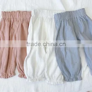 Wholesale Harem Pants Linen Fabric Boutique Kids Clothing Children Clothes thumbnail-1