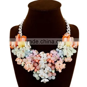 Zm33312a Colorful Fashion Women Resin Flower Bohemian Necklace Jewelries thumbnail-1