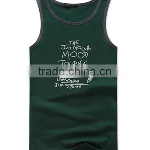 2017 New Fashion Design OEM Customized 3D Print Your Own Brand LogoSportswear 95%Cotton 5%Spandex Plain Gym Stringer Men Singlet thumbnail-2