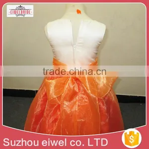 Orange Organza Flower Girl Dress thumbnail-4