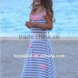 Stylish Kids Clothes Wholesale Bohemian Pinafore Stripe Pattern Dress Children Maxi Dress Cheap Wholesale Price thumbnail-1