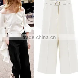 EY0540P Wholesale Fashion Loose Pants Casual Women Gaucho Pants thumbnail-2