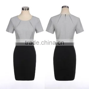 2017 Spring Summer Latest Designs Short Sleeve Dress Fat Ladies Western Dress for Lady thumbnail-5