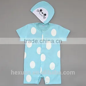 New Arrival Wholesale 100% Cotton Plain Color Baby Romper Short Sleeve Baby Summer Rompers thumbnail-5