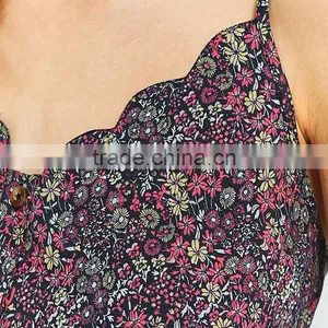 Pins & Needles Loose Fit Button Floral Printed Scallop Edges Cami Strappy Tanks thumbnail-6