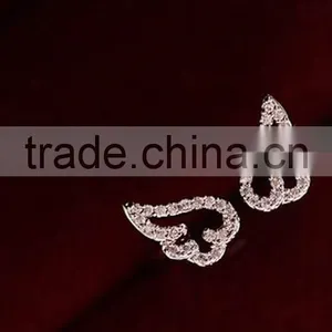 Women Rhinestone Angle Wing Midi Finger Knuckle Rings thumbnail-1