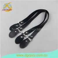 Leather Handle With Metal Buckle Dog Collar 20.8 Inch A Pair Black Genuine Leather Bag Handle thumbnail-1