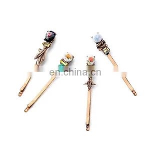 Antique Gold Women Hair Pin Set With Decorative Diamond Valentine Gift thumbnail-2