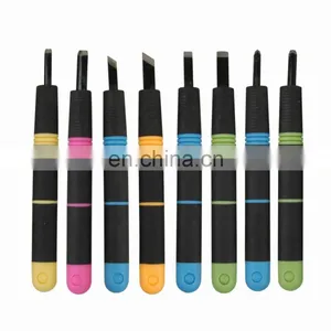 8pcs Assorted Plastic Handle Carving Knives Set thumbnail-1