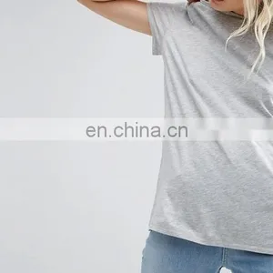 High Quality Cheap Custom Short Sleeves Longline Tall T-shirts Wholesale Cotton Plain Blank Women Tshirt thumbnail-4