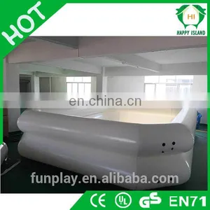 HI Custom Two Layer Cubic White Colored Giant Commercial Outdoor Inflatable Pool for Water Walking Ball,Hand Boat,Bumper Boat thumbnail-1