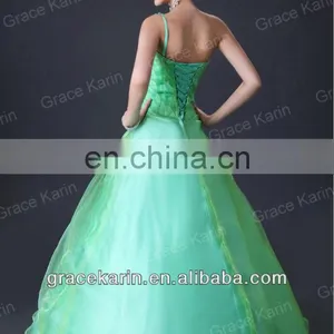 Grace Karin New Style One Shoulder Green Quinceanera Dresses CL2678 thumbnail-3