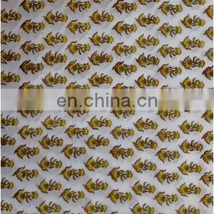 Indian Pure Cotton Fabric Handmade Block Printed Floral Textile Natural Fabric / Fabric / 100% Cotton Fabric thumbnail-1