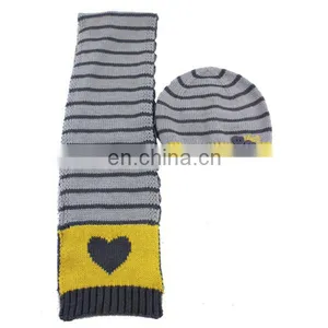 Wholesale Children's Winter Acrylic Knitted Scarf Hat Set thumbnail-1