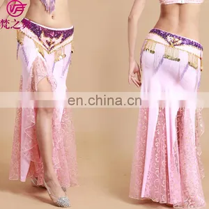 Q-6036# High Lace and Milk Silk Long Sexy Belly Dance Dress for Sale thumbnail-5