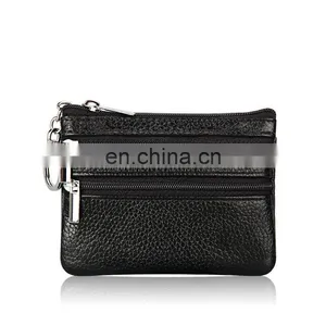 3 Zippers Genuine Leather Coin Bag Credit Card Bag Cash Bag thumbnail-2
