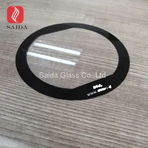 High Quality Round 0.55mm Tempered Glass With Silk Screen Printed for TFT LCD Display Panel thumbnail-1