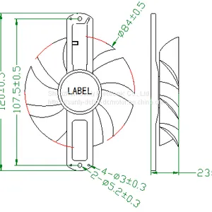High Speed 3500RPM DC 24V Axial Cooling Fan Frameless Fan thumbnail-5