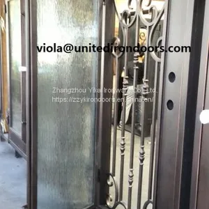 #002 Fashion Custom Wrought Iron Door thumbnail-5