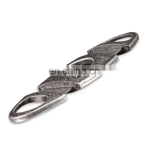 HQP-XJ06 HongQiang OEM Leather Pouch in Gift Box Classic Carving Pattern Double Edge Stainless Steel Portable Cigar Cutter thumbnail-5