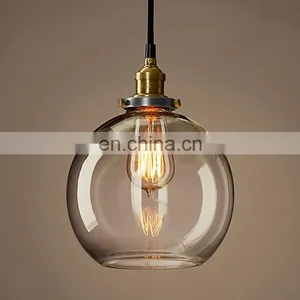 Creative Retro Ceiling Chandelier Lamp for Home Bar Vintage Glass Pendant Light Fixtures thumbnail-4