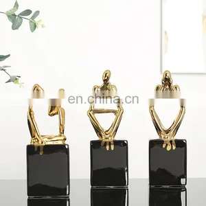 Nordic Hotel Home Decoration Art Sculpture Table Statue Abstract Figure Body Sculpture Porcelain Crafts thumbnail-6