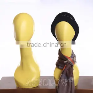 Yellow Head Mannequin Abstract Female Head Mannequin Display Hat Model H1075 thumbnail-1