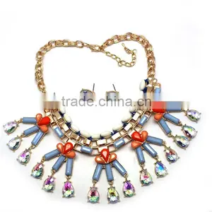 2015 Wholesale Factory Popular Cheap Resin Flowers for Jewelry, Fashion African Beads Jewelry Set thumbnail-1